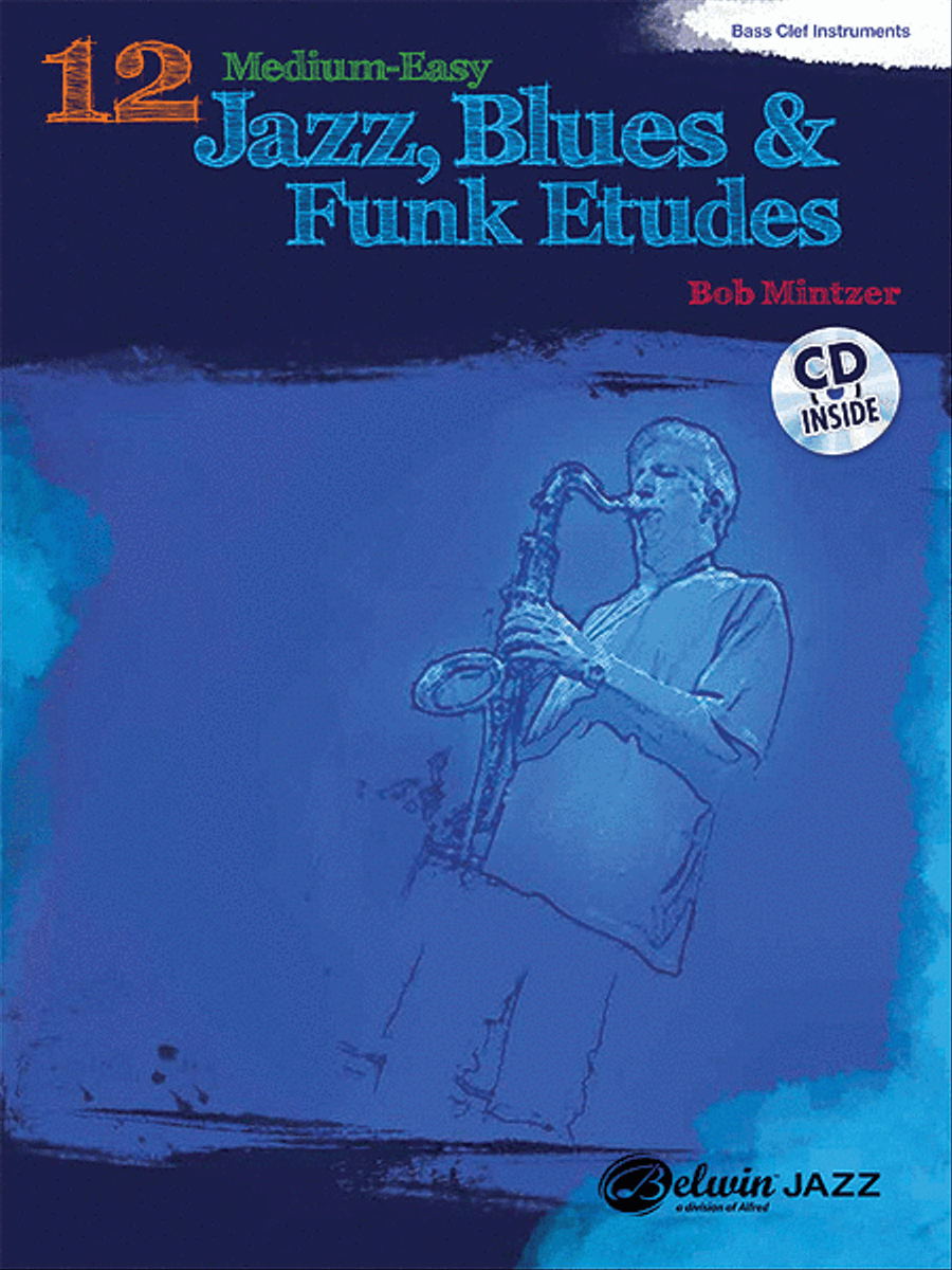 12 Medium-Easy Jazz, Blues & Funk Etudes Bass Clef Instrument scores gallery preview page 1