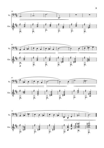 Erik Satie - Three Gymnopédies. Arrangement for Violoncello and Classical Guitar image number null