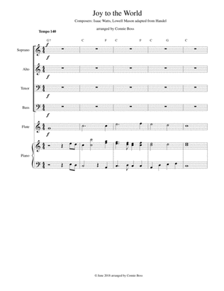 Joy to the World - SATB with optional instruments and piano