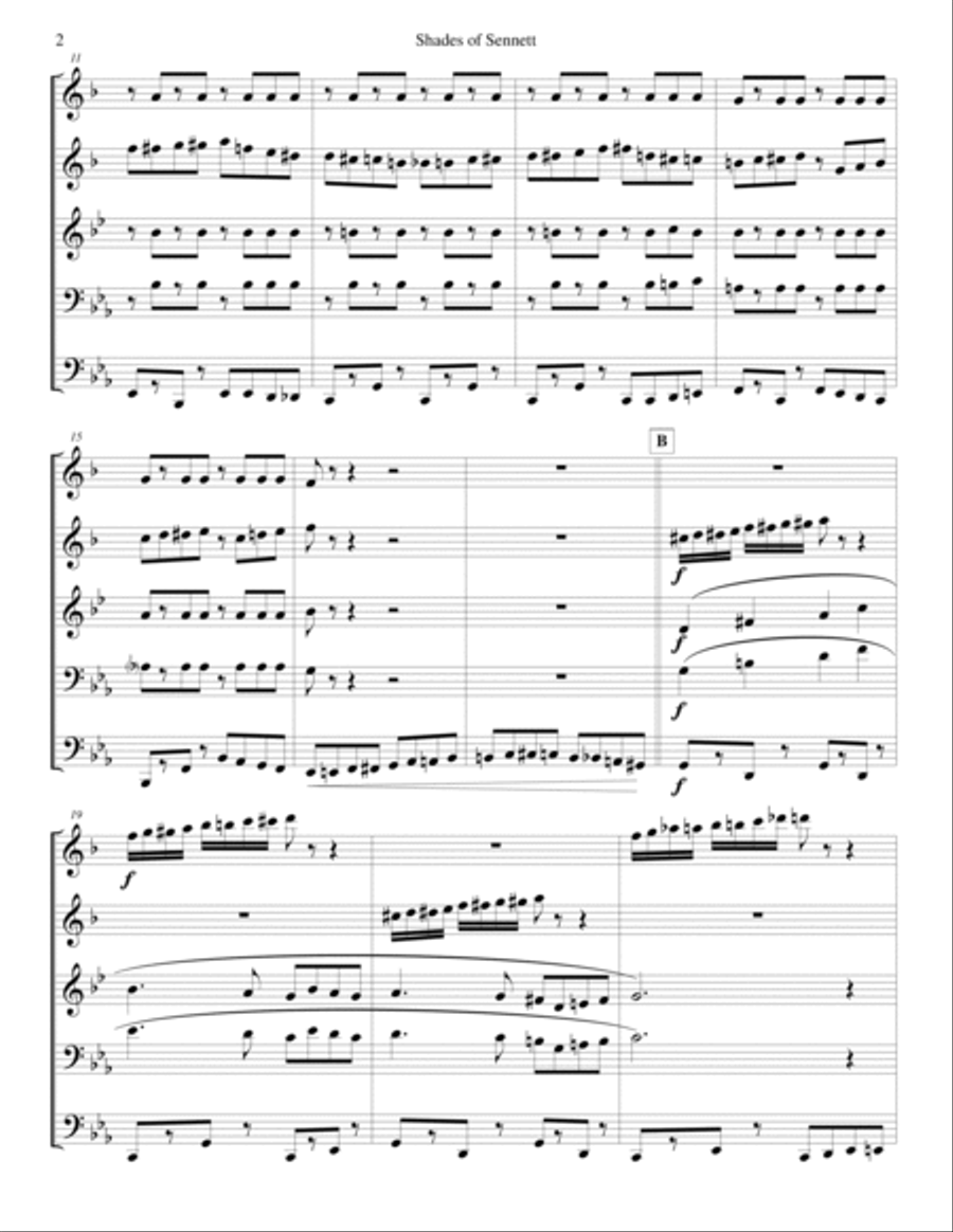 Shades Of Sennett Brass Ensemble scores gallery preview page 2