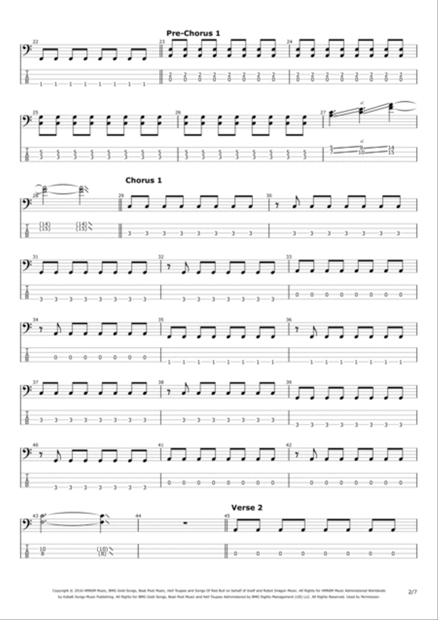 Bored To Death Bass Guitar scores gallery preview page 2