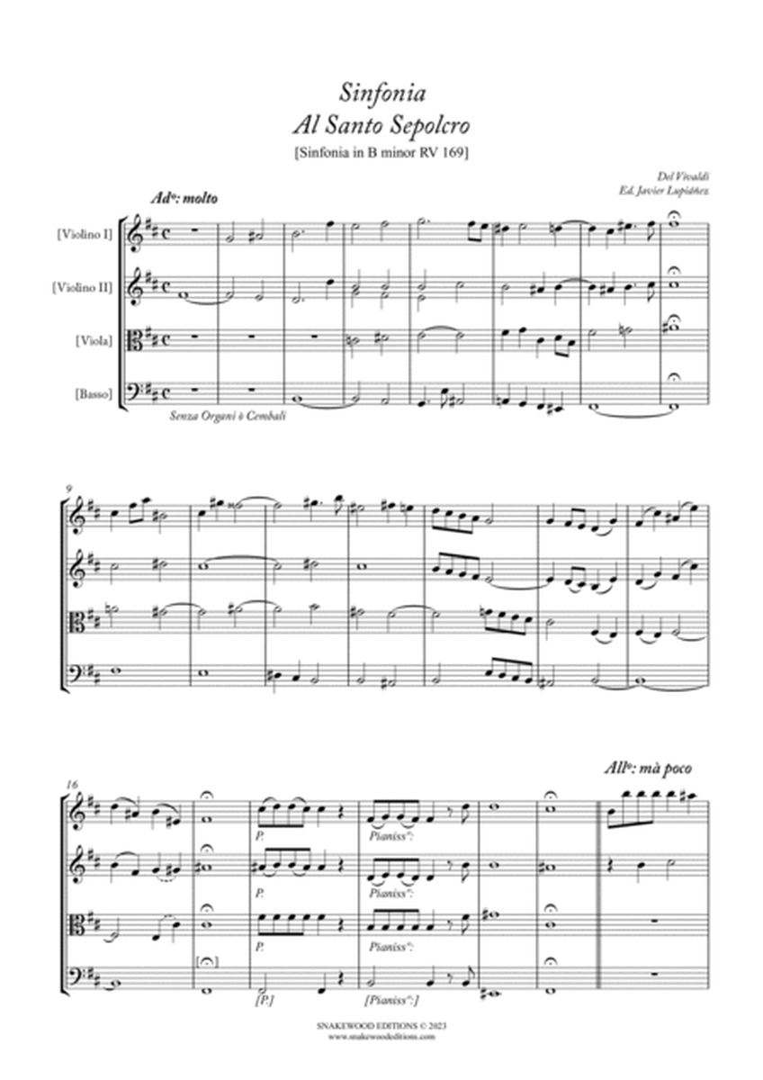 Vivaldi – Sinfonia al Santo Sepolcro RV 169