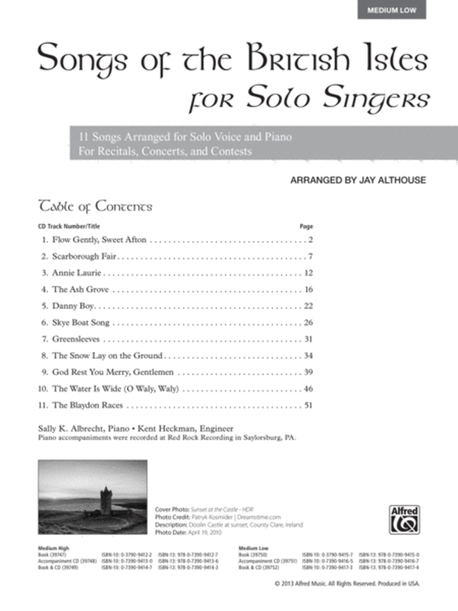 Songs of the British Isles for Solo Singers image number null