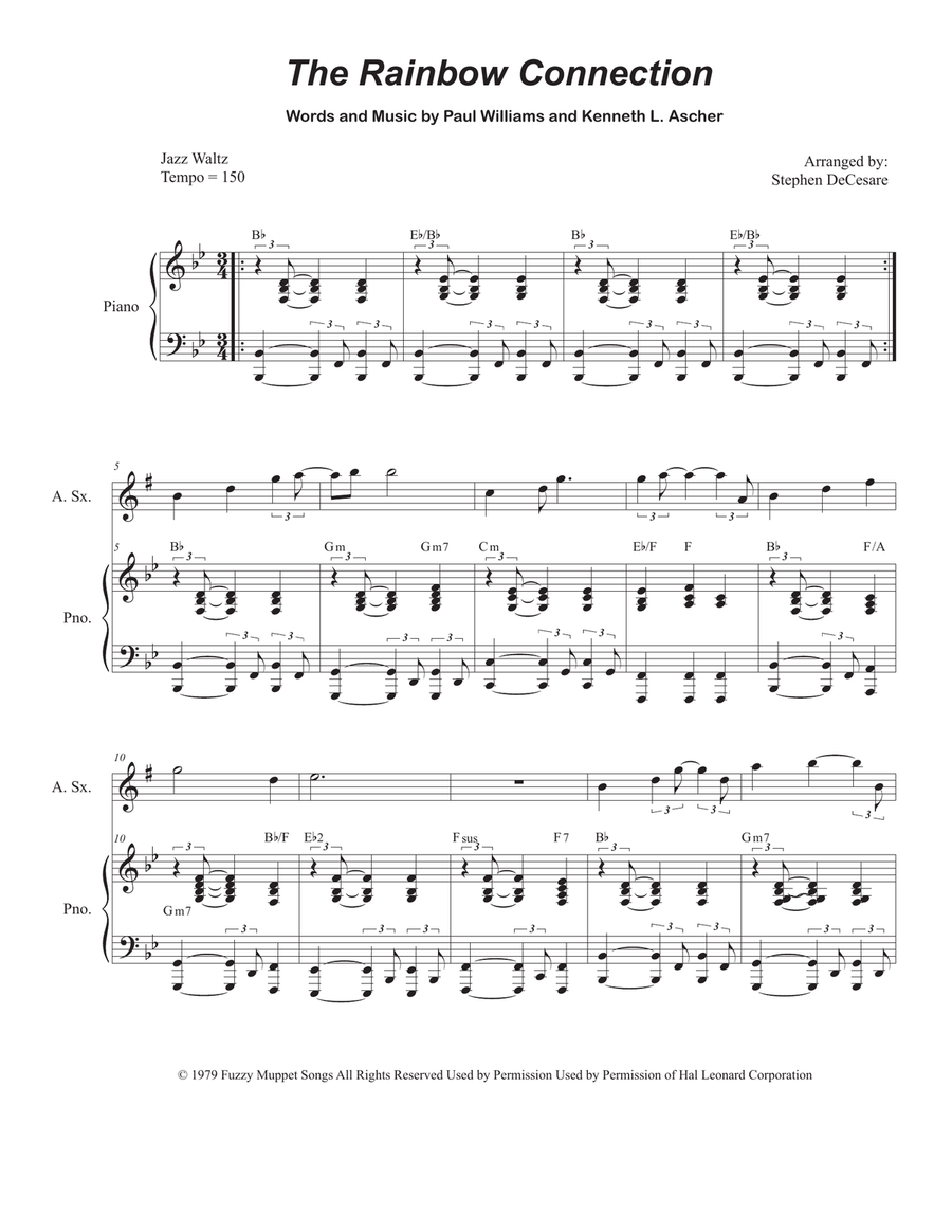 The Rainbow Connection Alto Saxophone scores gallery preview page 1