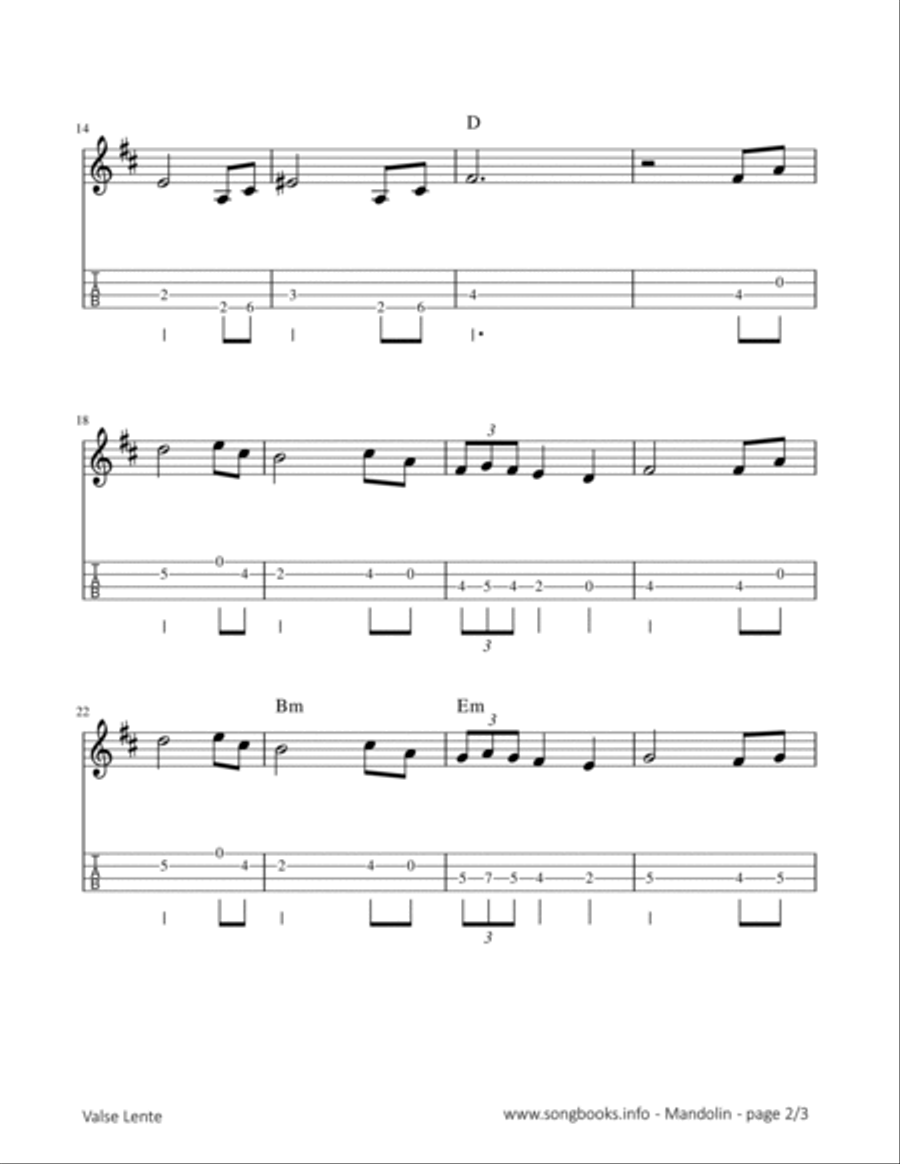 Valse Lente - L. Delibes Mandolin scores gallery preview page 2