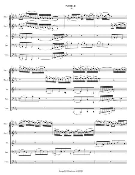 BACH: Partita No. 2 BWV 826 for Brass Quintet image number null