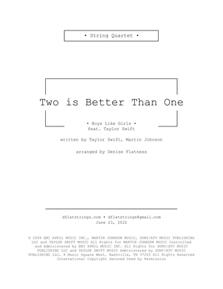 Book cover for Two Is Better Than One