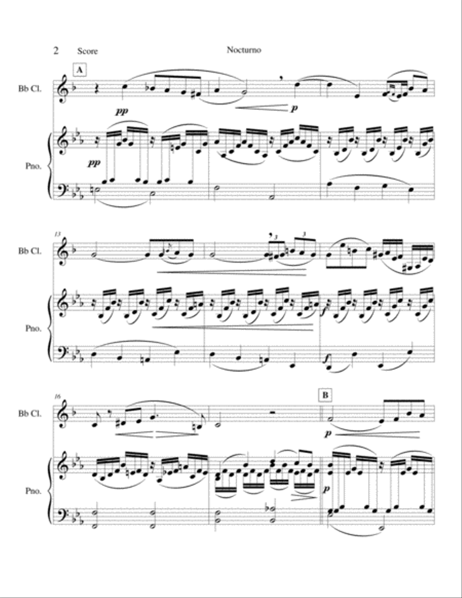 Nocturno - Opus 7 Clarinet Solo scores gallery preview page 2