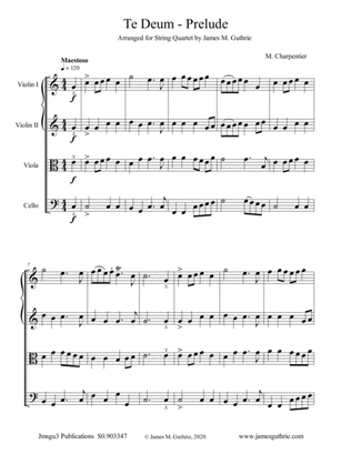 Charpentier: Te Deum Prelude for String Quartet
