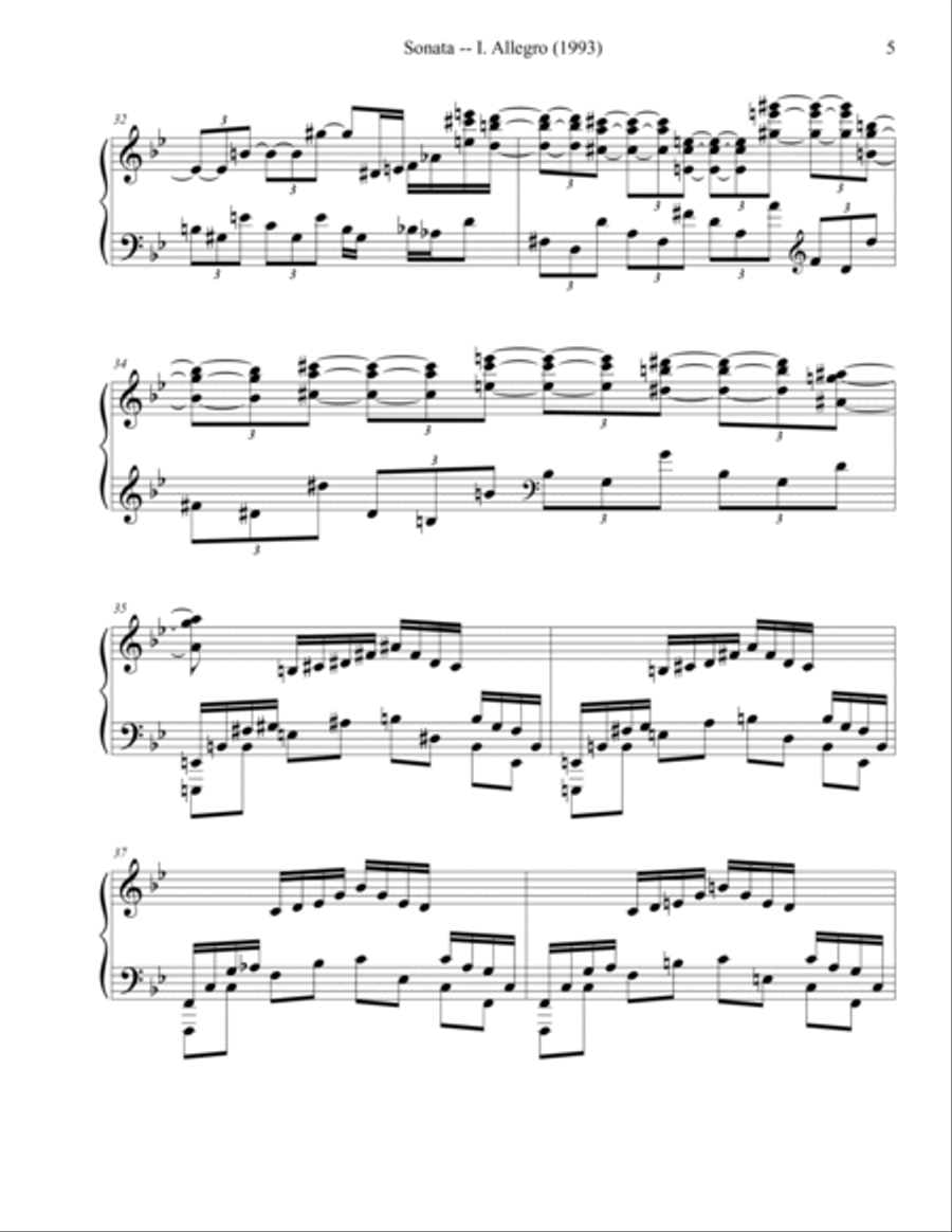 Sonata in B♭ (1993) Piano Solo scores gallery preview page 5
