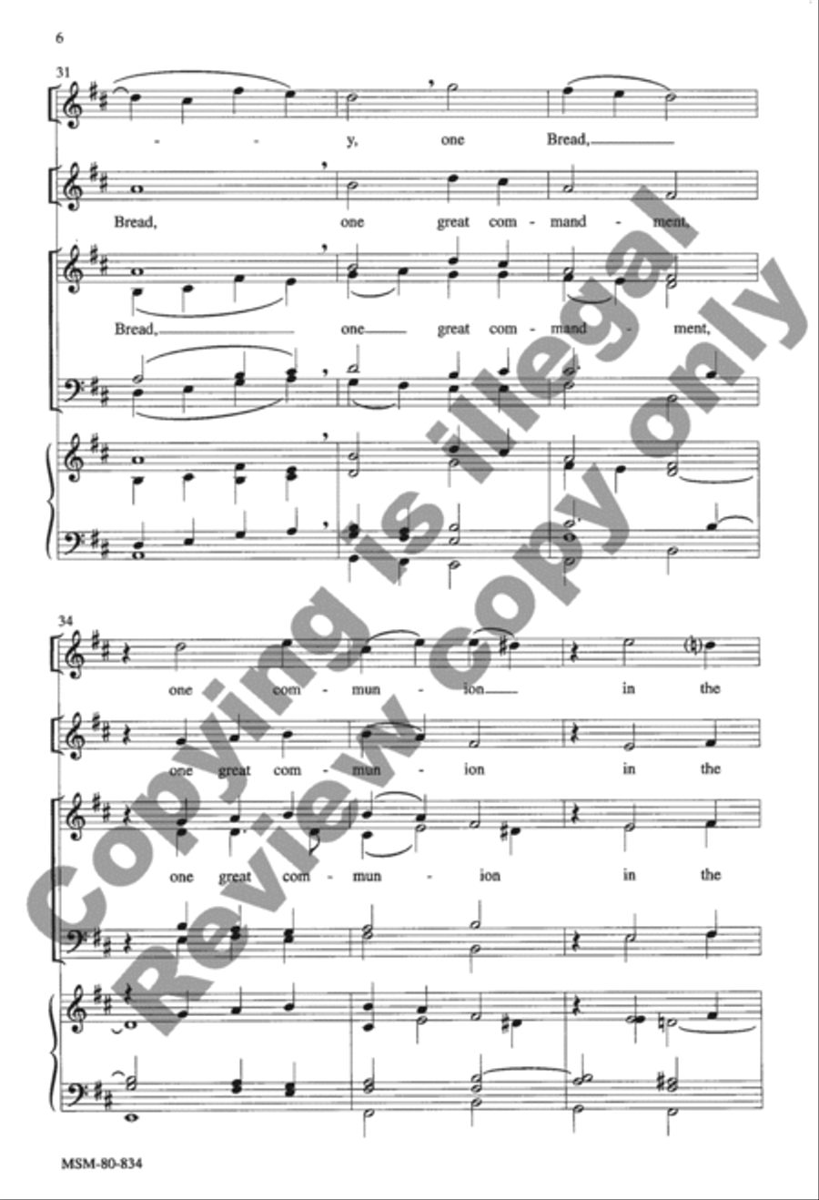 Though We Are Many, In Christ We Are One 4-Part scores gallery preview page 6