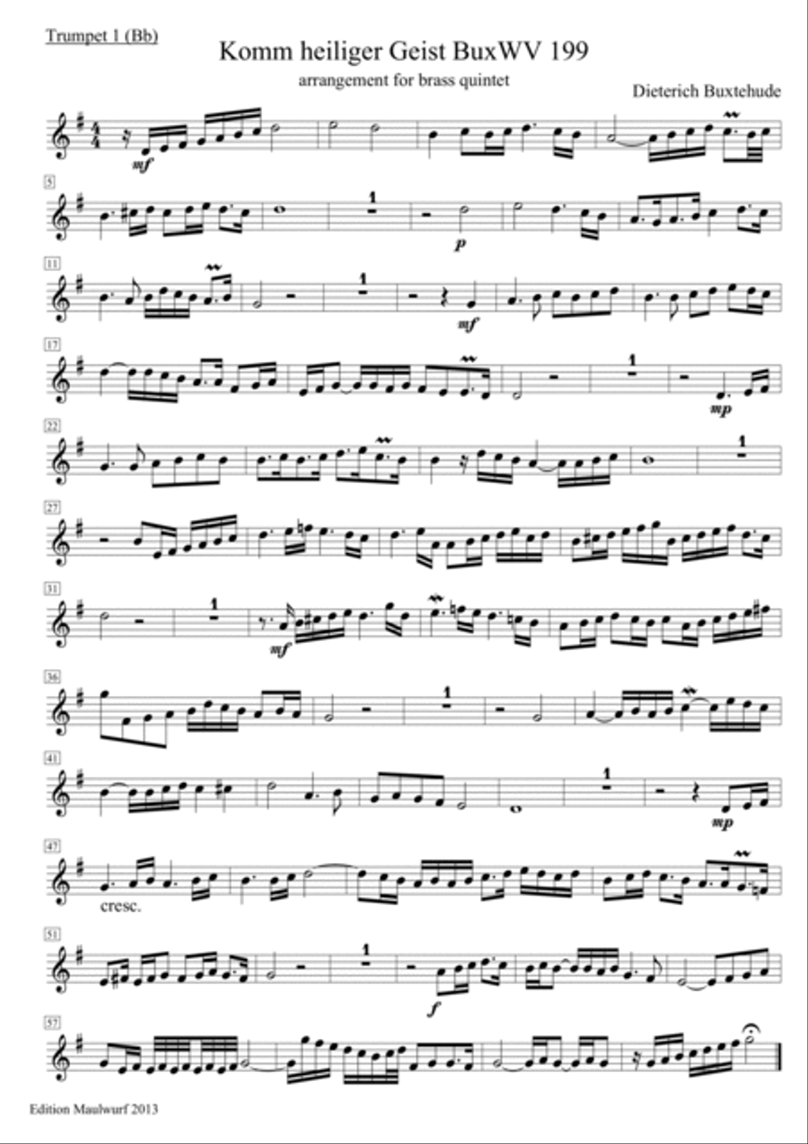 Komm Heiliger Geist Komm Heiliger Geist Brass Quintet scores gallery preview page 5