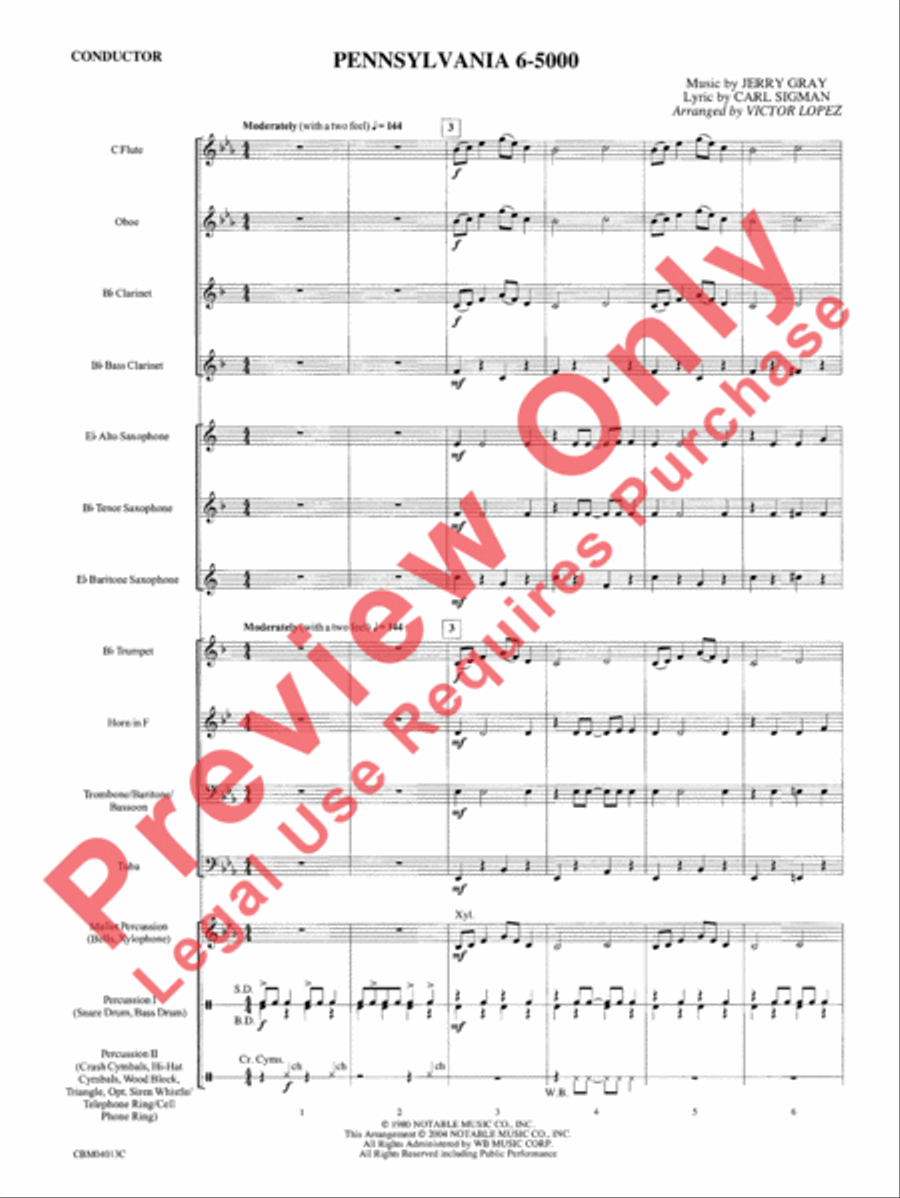 Pennsylvania 6-5000 Pennsylvania 6-5000 Concert Band scores gallery preview page 3