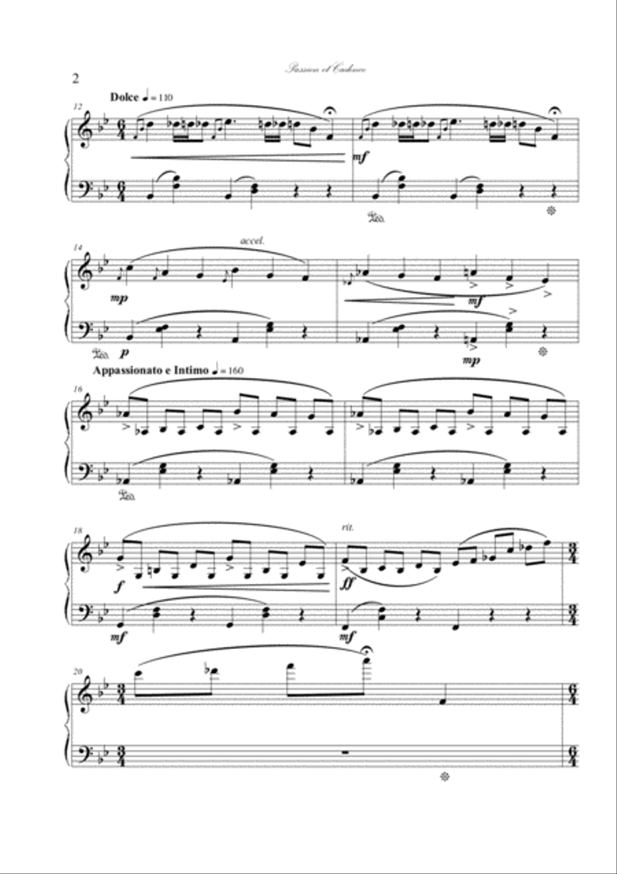 Passion et Cadence (Op. 11 Nocturne N°4 in Bb) Piano Solo scores gallery preview page 2