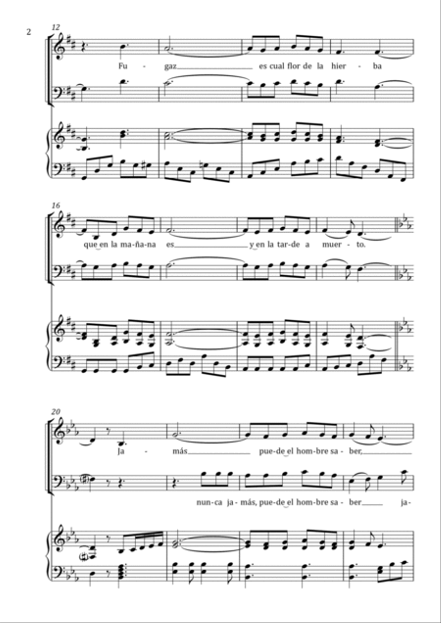 La Vida se va como el viento SAB 3-Part scores gallery preview page 2