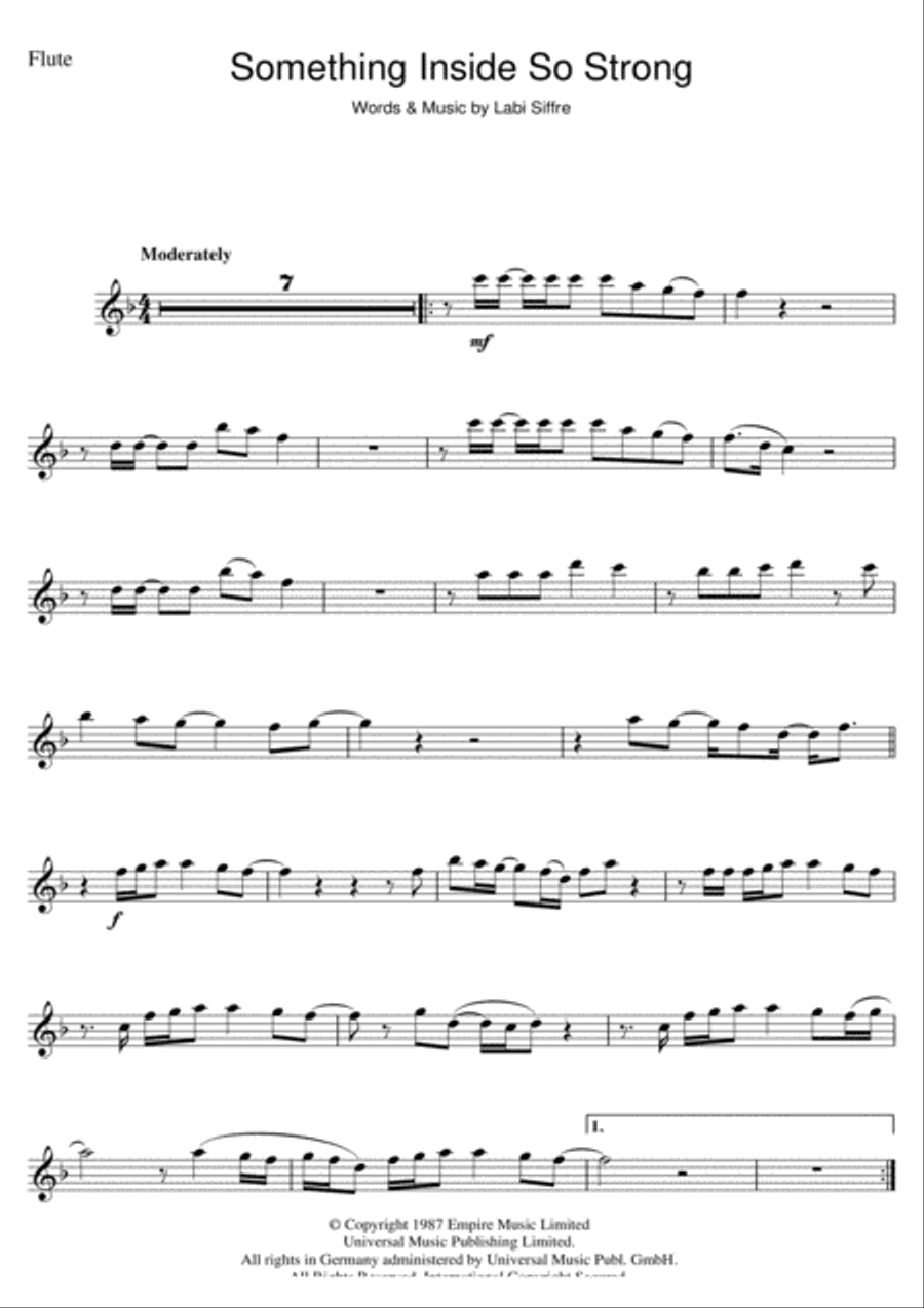 (Something Inside) So Strong Flute Solo scores gallery preview page 1