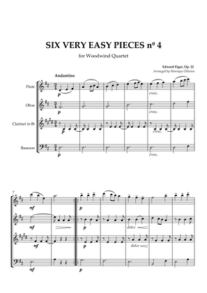 Six Very Easy Pieces nº 4 (Andantino) - For Woodwind Quartet
