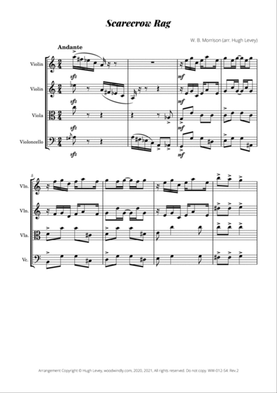 Scarecrow Rag - Will Morrison - String Quartet String Quartet scores gallery preview page 3