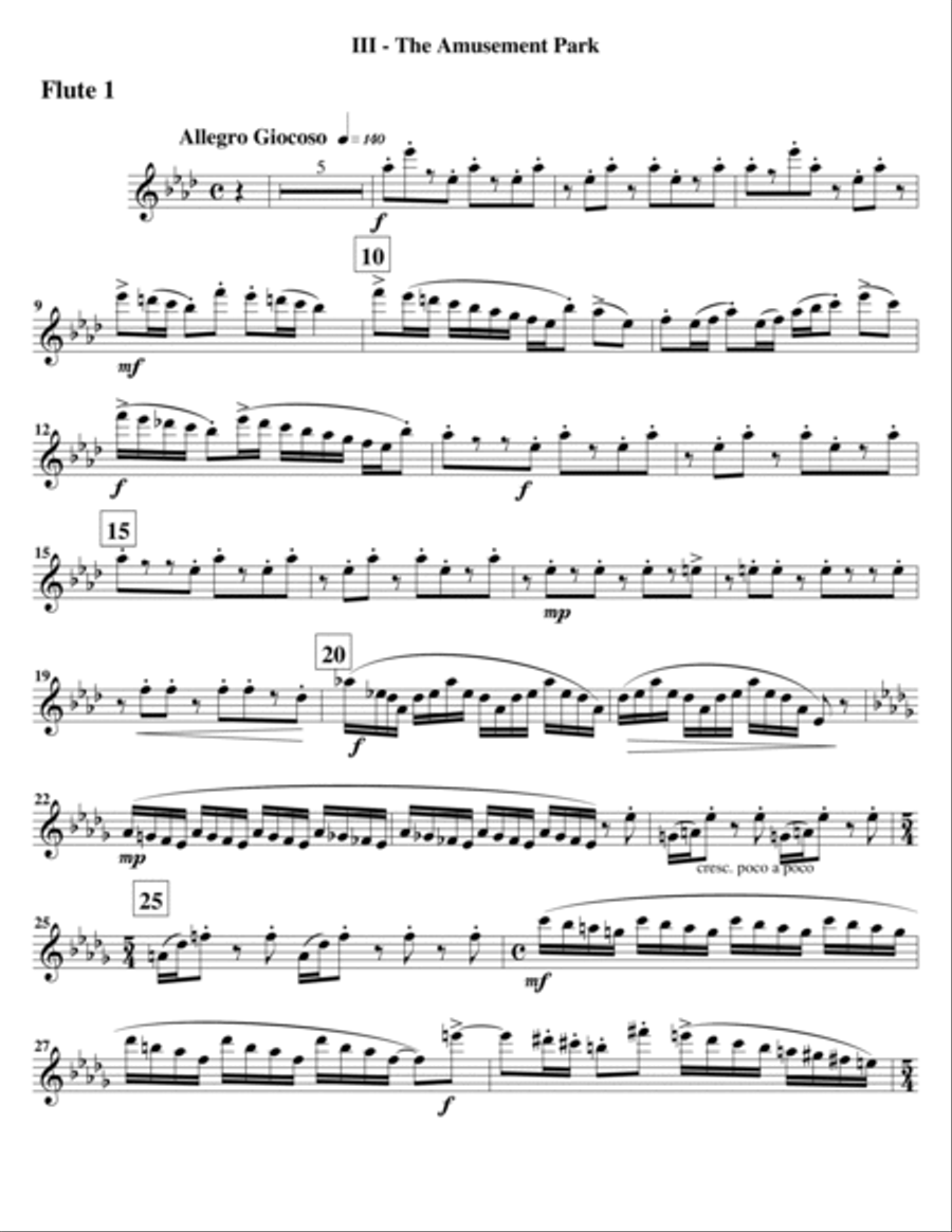 Three Symphonic Moments - III. The Amusement Park (Set of Parts) Full Orchestra scores gallery preview page 4