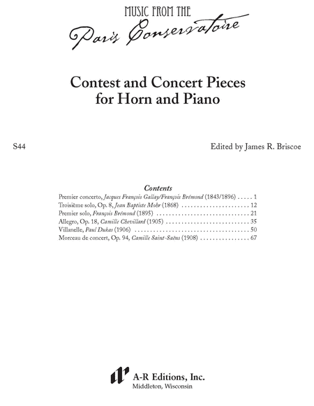 Contest Pieces for Horn and Piano