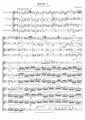 Book cover for String Quartet No.1 in G minor - Claude Debussy (Arranged for Saxophone Quartet)