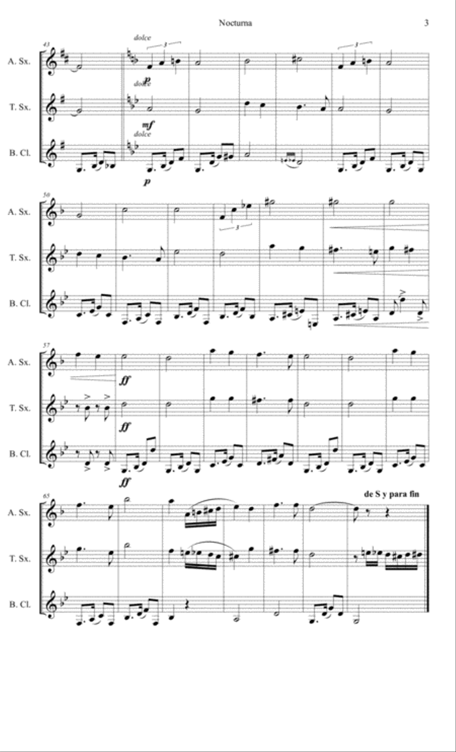 Nocturna Woodwind Trio scores gallery preview page 3