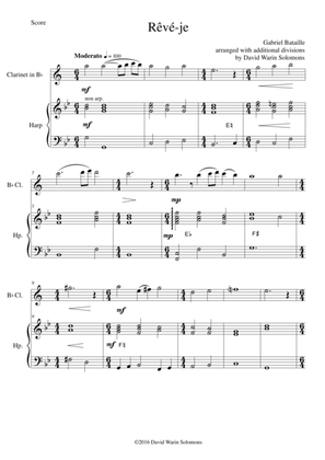 Reve-je for clarinet (Higher version) and harp