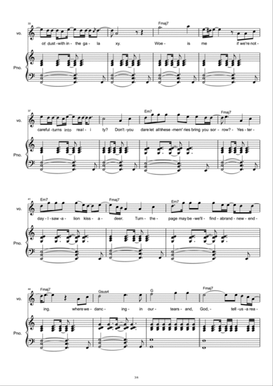 Lost Stars (into The Night Mix) Voice scores gallery preview page 3