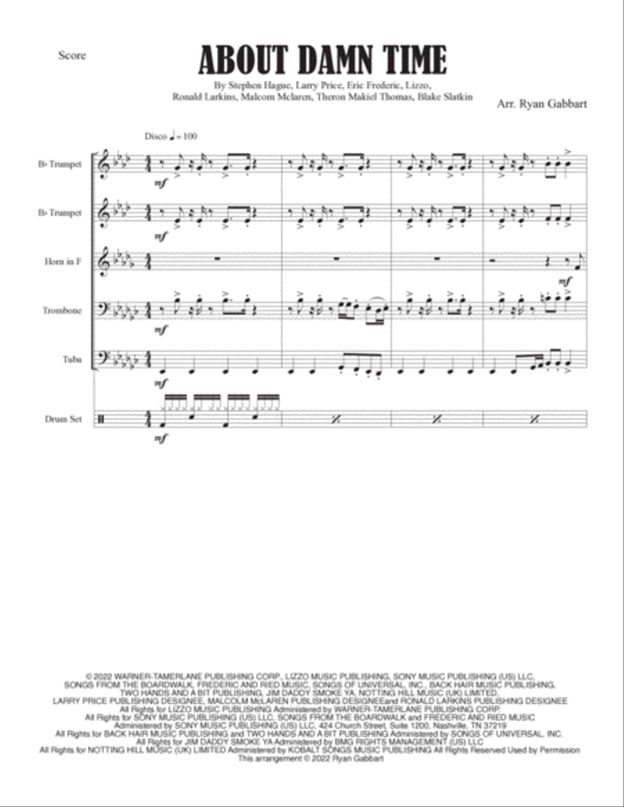 About Damn Time Small Ensemble scores gallery preview page 3