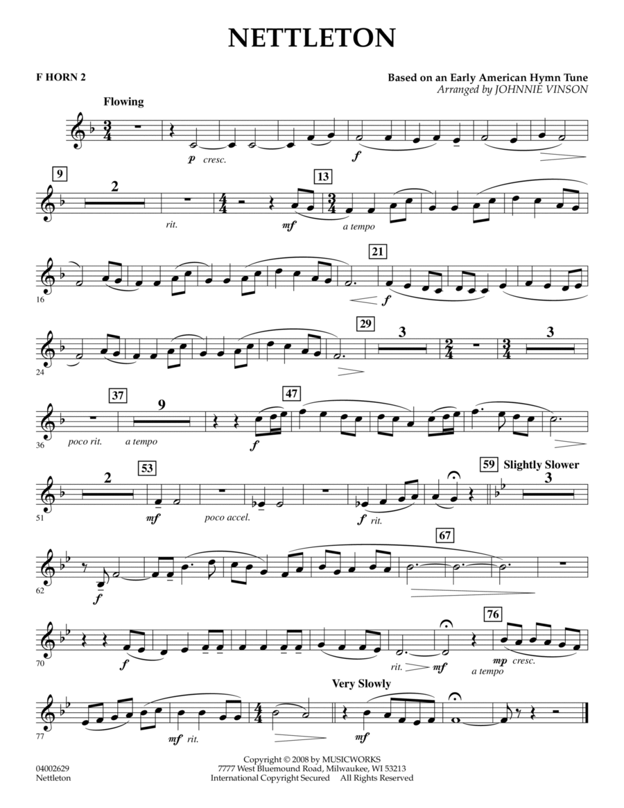 Nettleton - F Horn 2 Horn scores gallery preview page 1