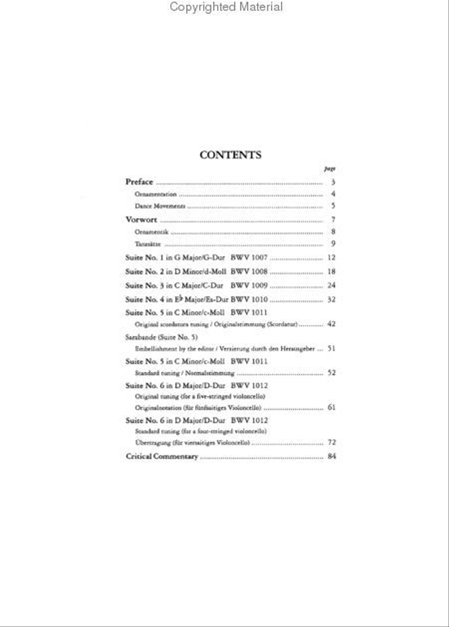 Suites (Sonatas) - Arranged For Viola Solo