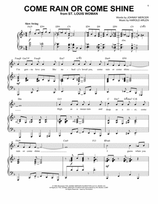 Come Rain Or Come Shine [Jazz version] (from St. Louis Woman) (arr. Brent Edstrom)
