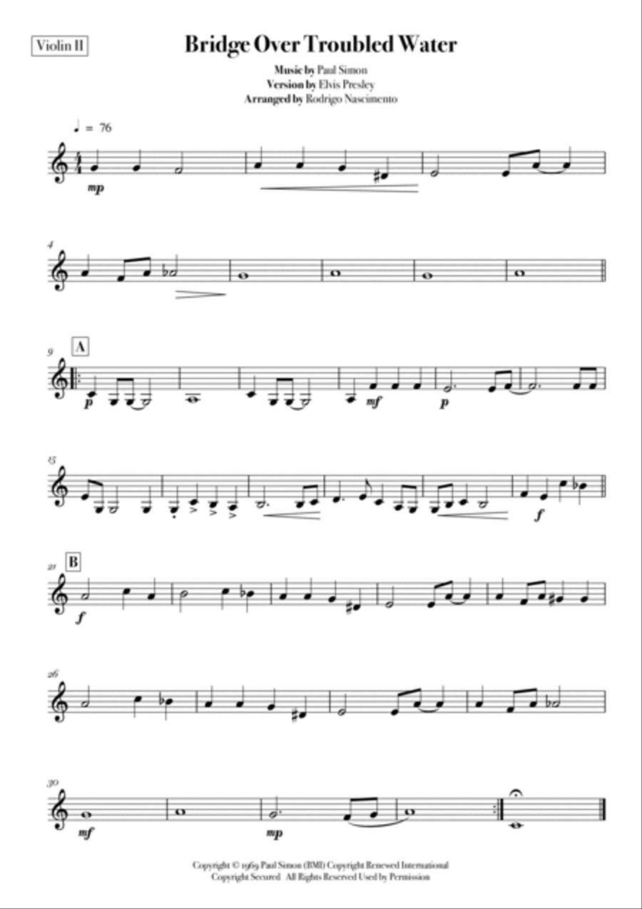 Bridge Over Troubled Water String Quartet scores gallery preview page 2