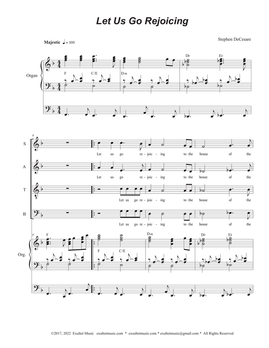 Let Us Go Rejoicing (SATB)