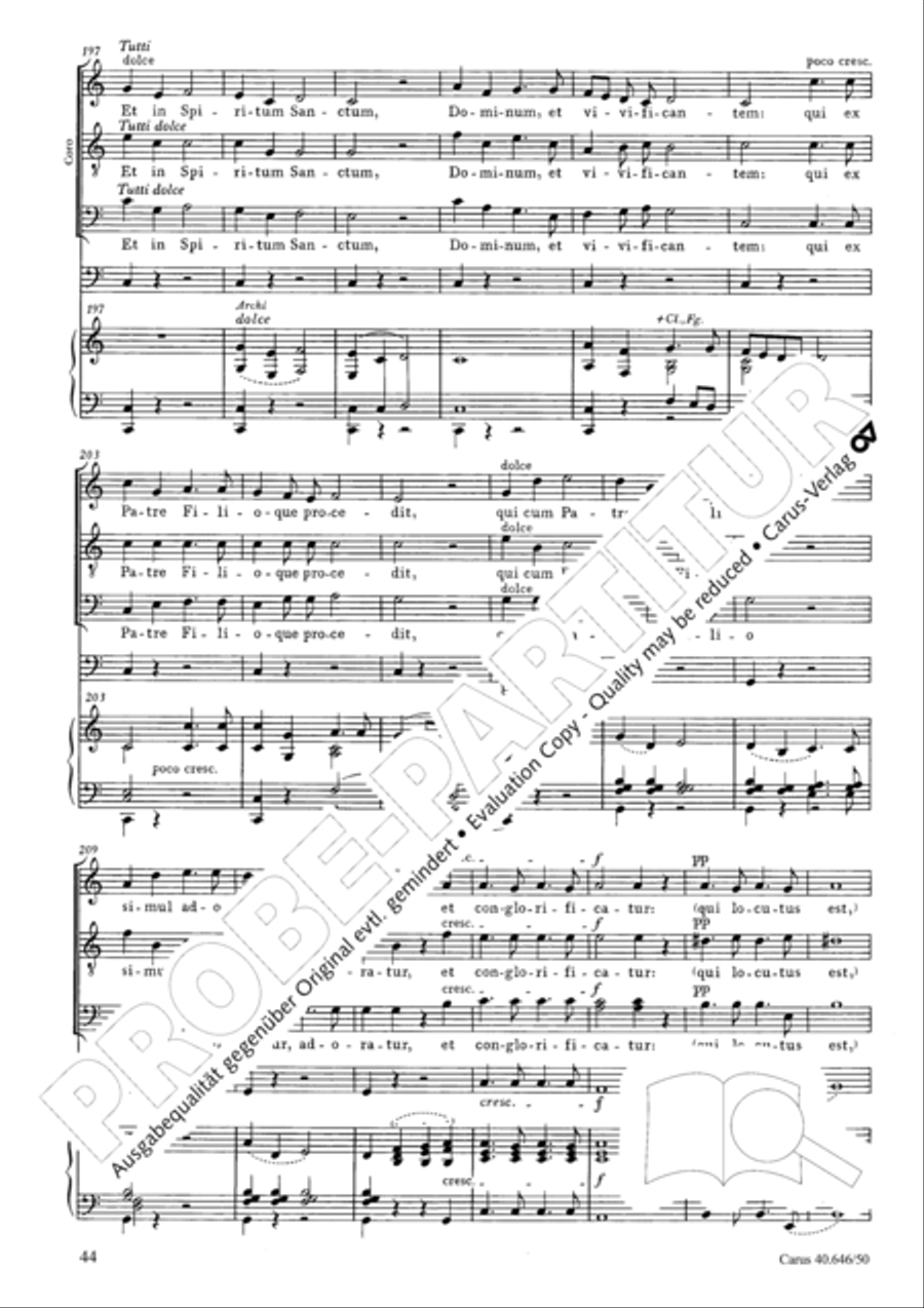 Mass in A major STB scores gallery preview page 46