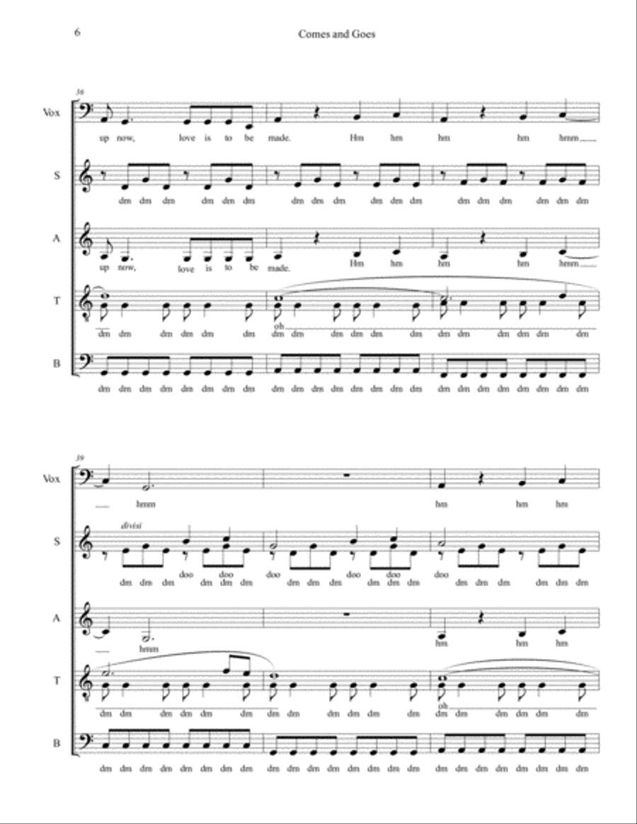 Comes And Goes (in Waves) Divisi scores gallery preview page 6