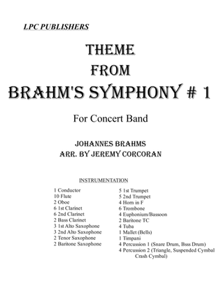 Book cover for Theme From Brahms Symphony #1 for Concert Band