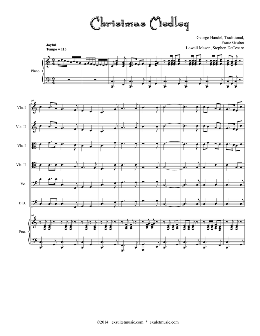 Christmas Medley (for String Orchestra) String Orchestra scores gallery preview page 1