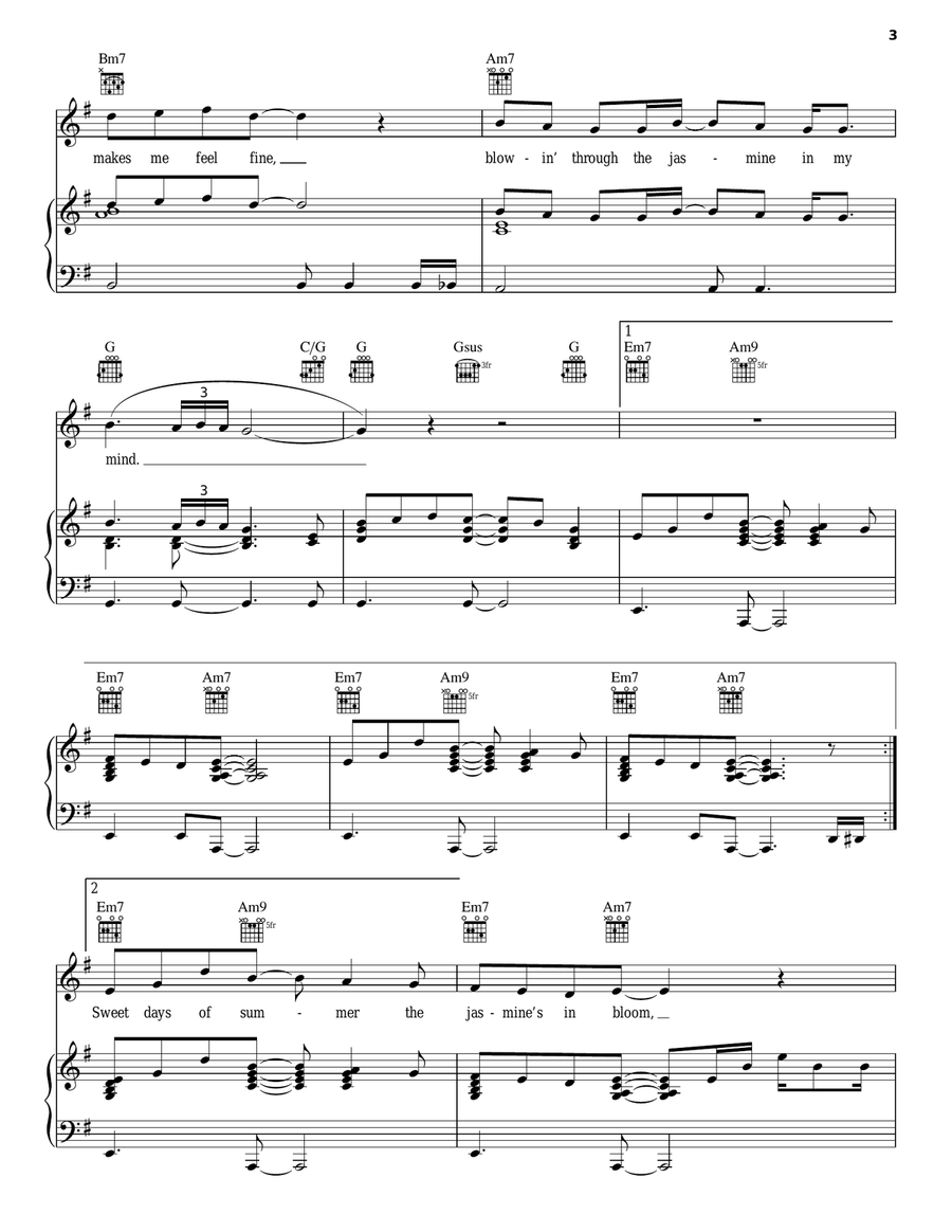 Summer Breeze Piano, Vocal, Guitar scores gallery preview page 3