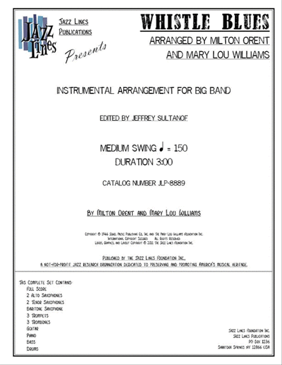 Whistle Blues Big Band scores gallery preview page 1