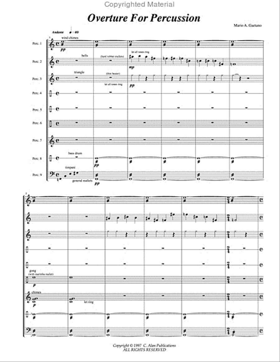 Overture for Percussion Percussion Ensemble scores gallery preview page 2