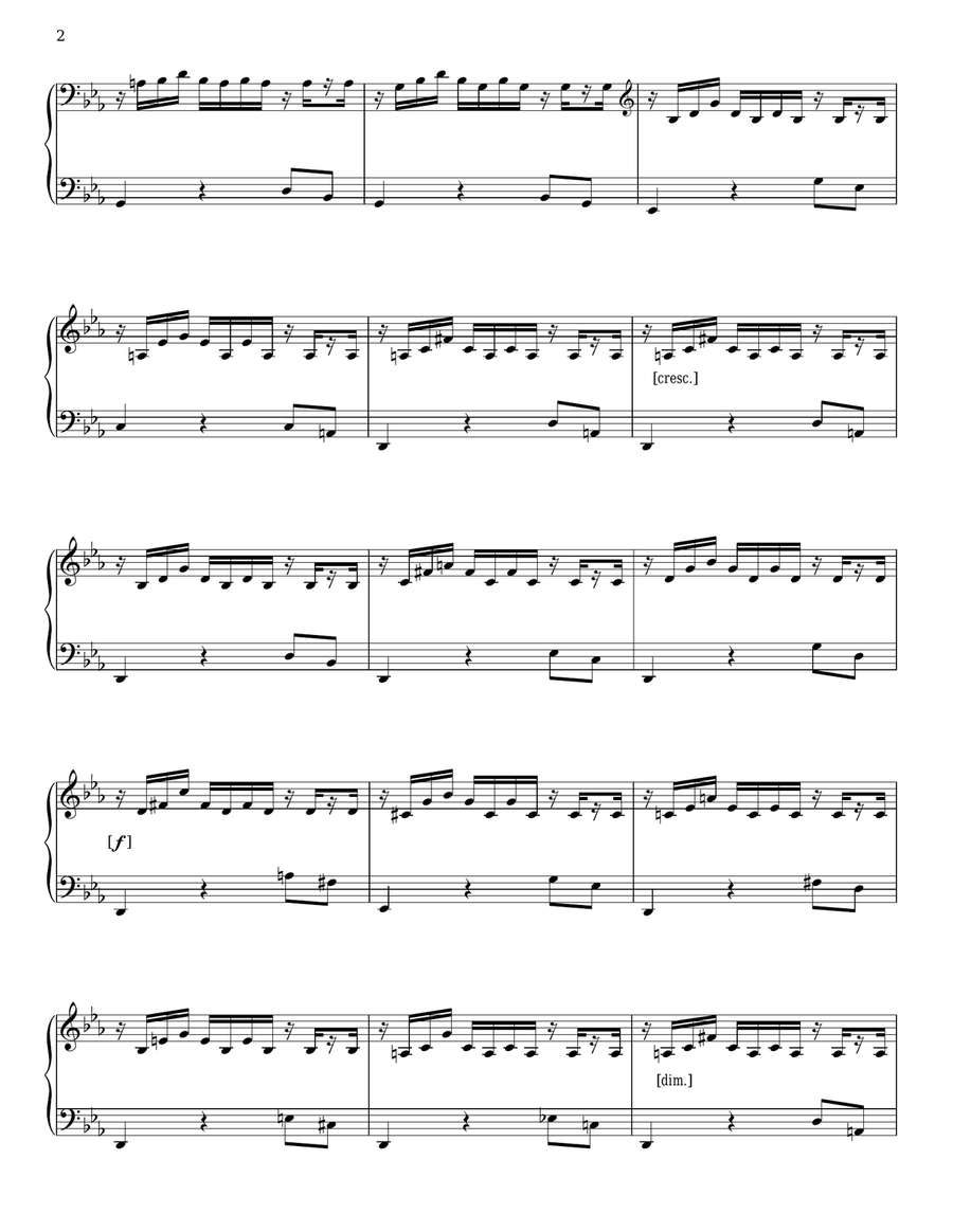 Little Prelude No. 3 in C Minor Piano Solo scores gallery preview page 2