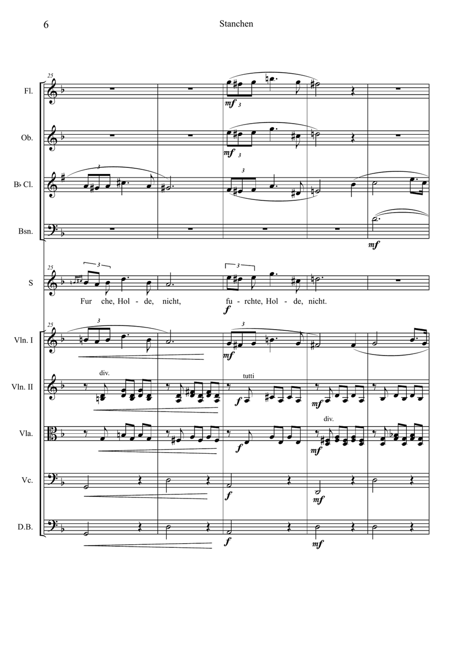 F.Schubert , Ständchen, D957 (Soprano voice - chamber orchestra) Chamber Orchestra scores gallery preview page 6
