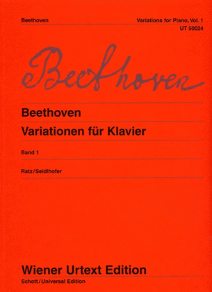 Book cover for Beethoven - Variations For Piano Vol 1