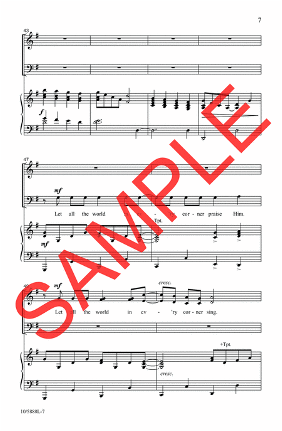 Let All the World Praise Him Choir scores gallery preview page 6