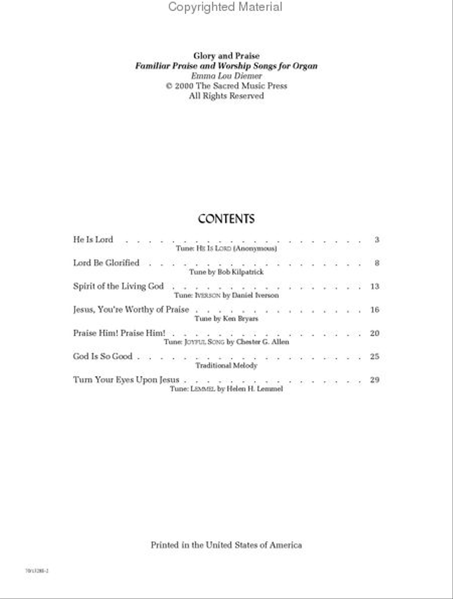 Glory and Praise Glory and Praise Organ Solo scores gallery preview page 3