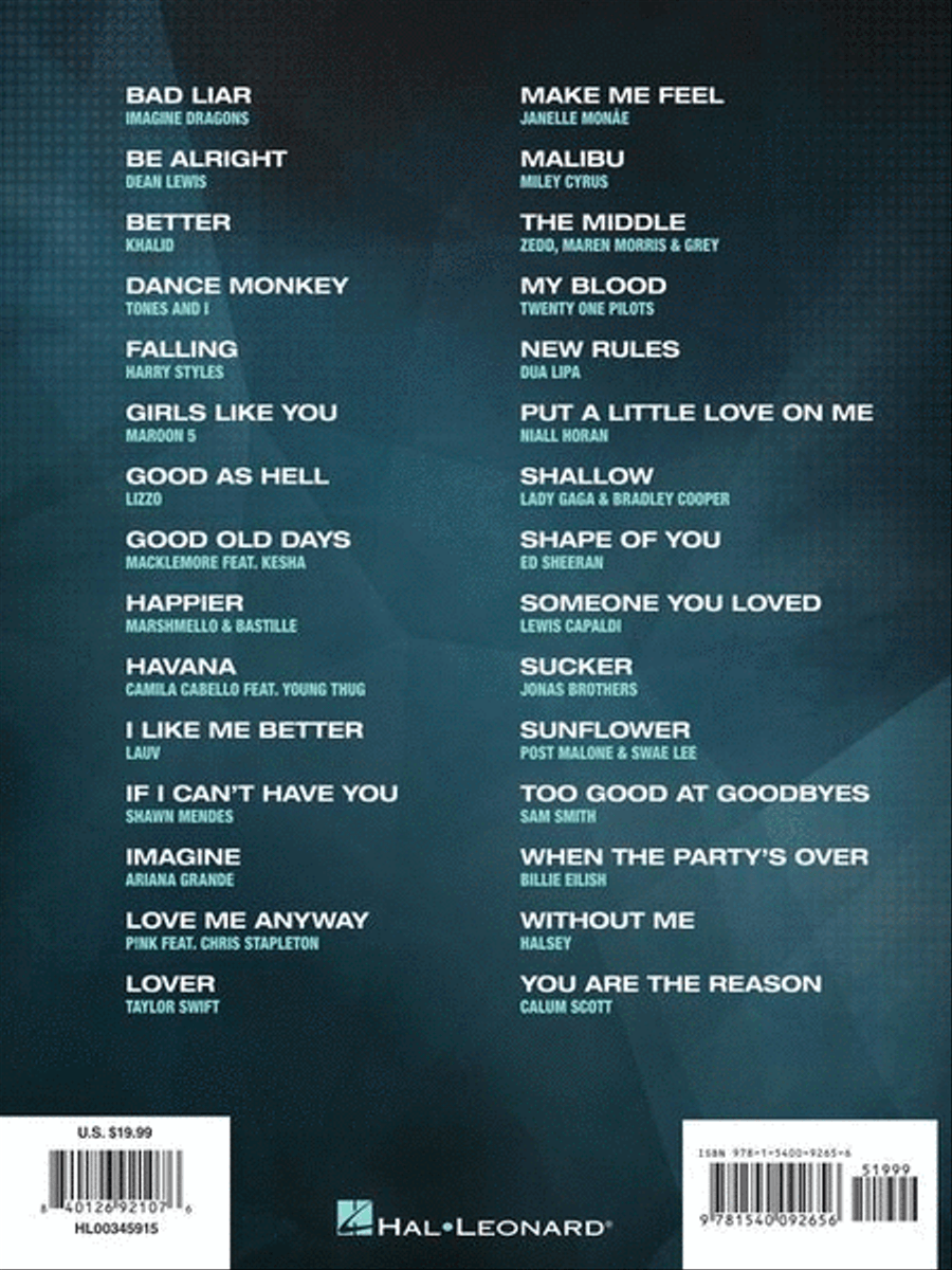 Popular Sheet Music – 30 Hits from 2017-2019 Piano, Vocal, Guitar scores gallery preview page 9