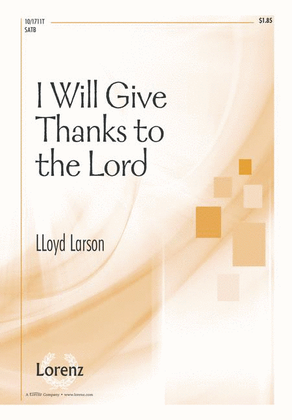 Book cover for I Will Give Thanks to the Lord