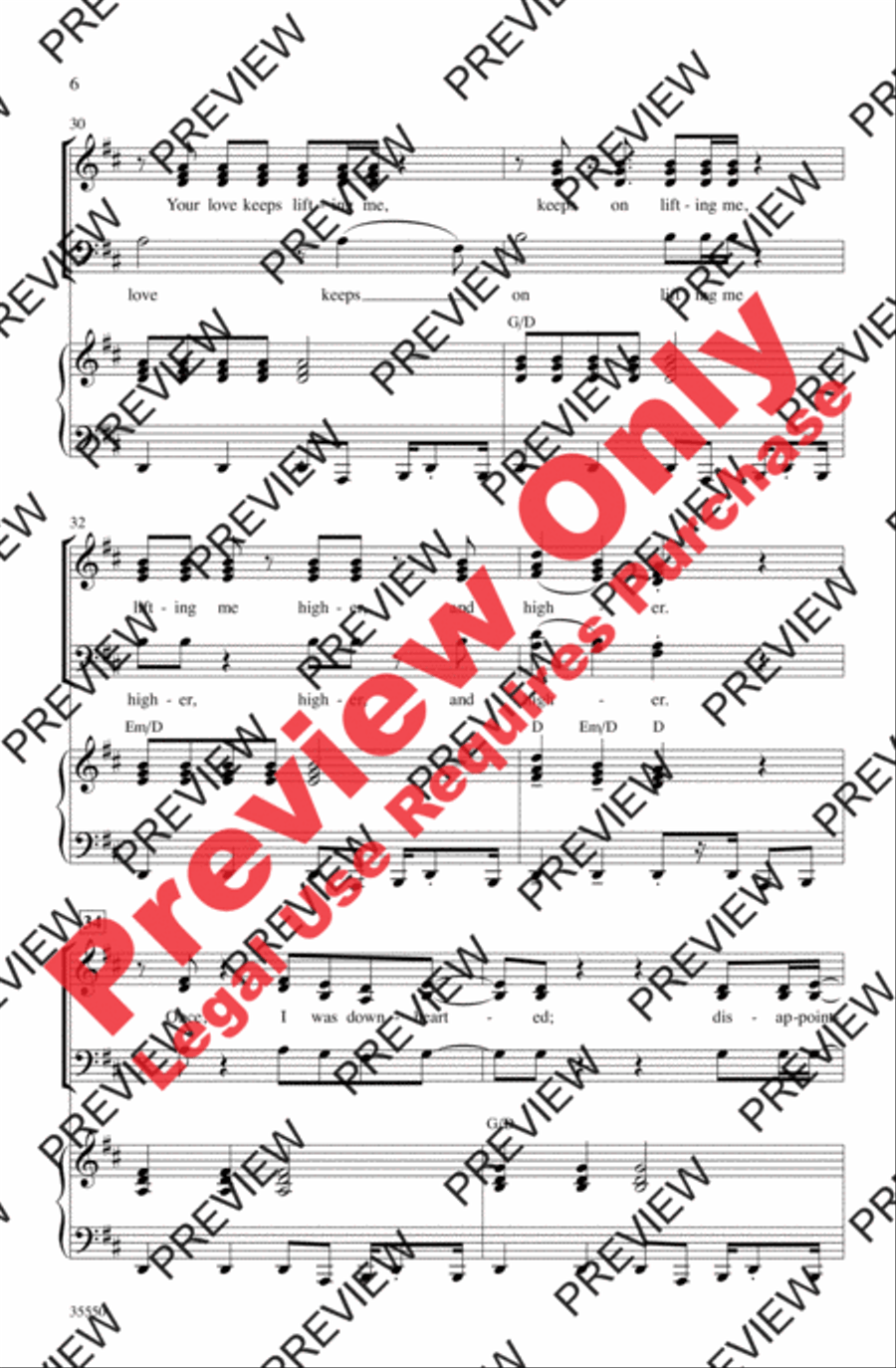 (Your Love Keeps Lifting Me) Higher and Higher 4-Part scores gallery preview page 6