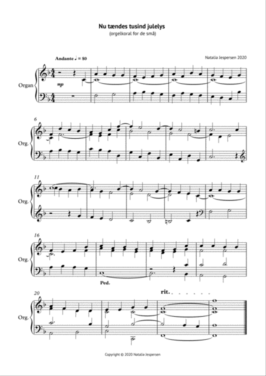 Nu teandes tusind julelys Organ Solo scores gallery preview page 1